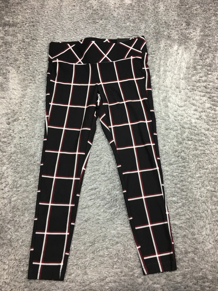 Pantalones Pixie Torrid Slim Fix para Mujer Talla 00/10 M/L Negro Rojo A Cuadros Stre Foto 3 de 4