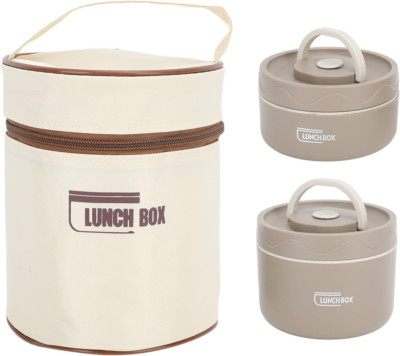 TOPINCN Isolierter Lunchbehälter aus Edelstahl 304 mit Thermobeutel, Brotdose