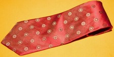ROBERT TALBOTT MADE IN U.S.A. RED/YELLOW/BLUE DISCS MOTIF TIE - DESIGNER TIES.