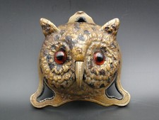 Table Bell Owl Art Nouveau Metal D.R.G.M. Model Number 192197 Circa 1910