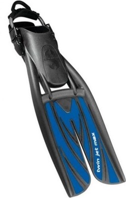 ScubaPro Twin Jet Max Open Heel Split Fins Size L Blue Scuba Freedive Snorkel