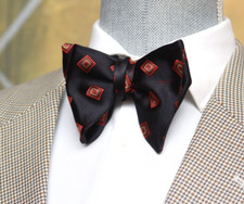 Men's Self-tied Bow Tie 100 Silk Big Butterfly Black Ornament S678