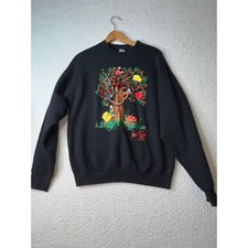 Vintage 1996 Fruit of the Loom I Love Teachers Sweatshirt Black XL 3D Graphic