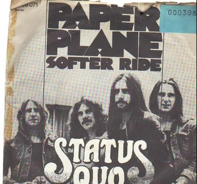 Status Quo Paper Plane Vinyl Single 7inch NEAR MINT Vertigo