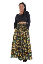 African Long Maxi Skirt 100 Cotton w/ Pockets  Headwrap One Size 41  Length