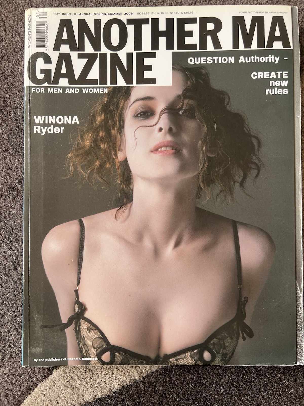 Winona Ryder Another Magazine Vintage 2006 Immaculate Free Post UK Fashion Dazed
