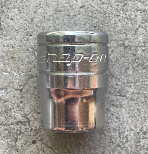 Snap On Tools FS141 3/8 Dr 6Pt SAE 3/8 Flank Dr Shallow Chrome Socket USA EUC - 第 1/10 張圖片