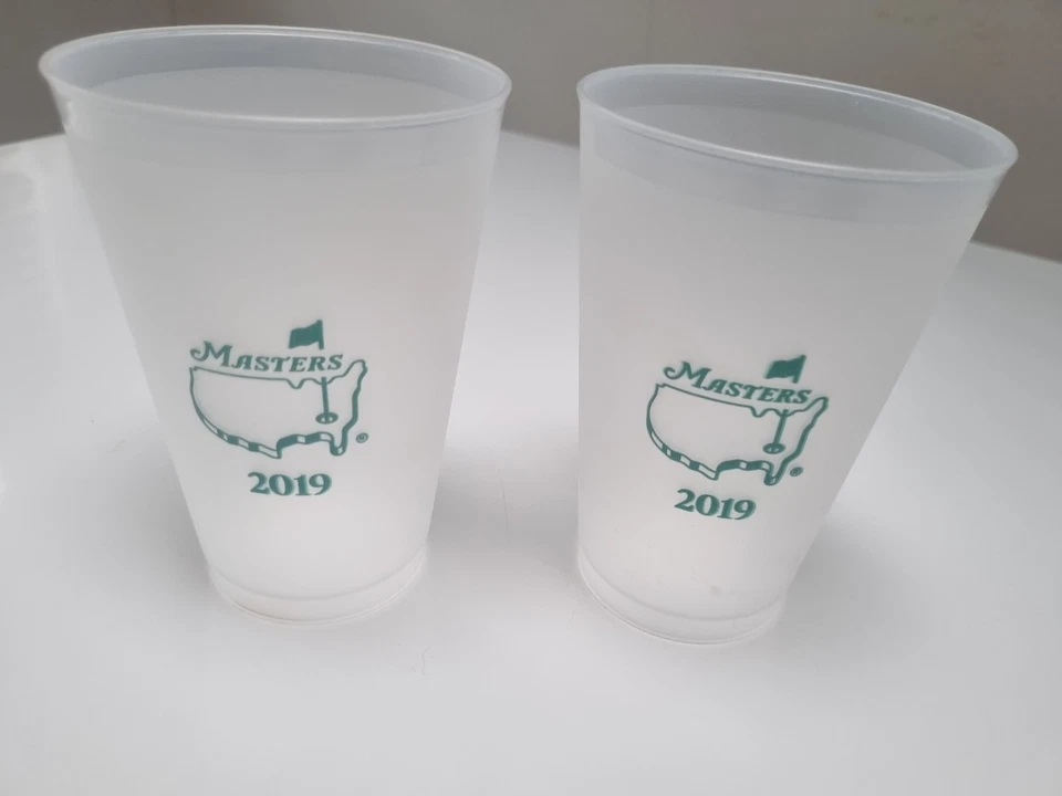 US Golf Masters - 2 Official 2019 (Tiger Woods) Souvenir Frosted Plastic Cups - Image 4 of 4