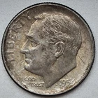 Choice BU 1954-S Roosevelt Dime - Obverse Toned Reverse White