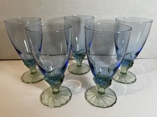 Bormioli Rocco Bahia Iced Tea Glasses 6.5”Blue&Green Discontinued Set of 5