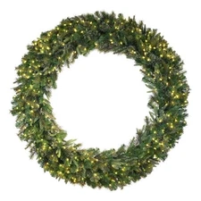 Vickerman 84" Cashmere Artificial Christmas Wreath with LED Lights in Green