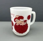 Vtg Strawberry Shortcake Raspberry Tart Mug Milk Glass Anchor Hocking Mug 1980
