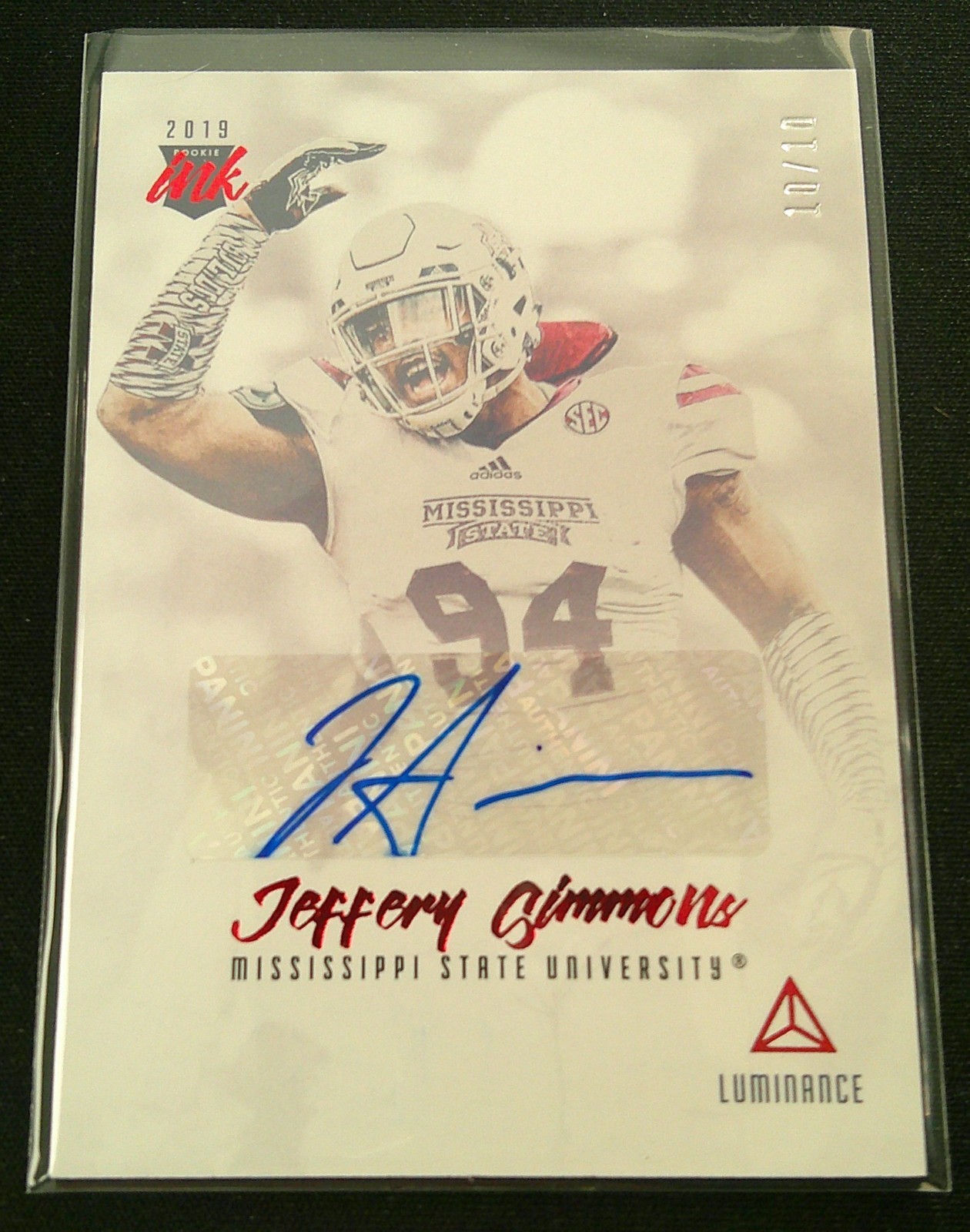 Jeffery Simmons Panini Luminance Rookie Ink #JS Red