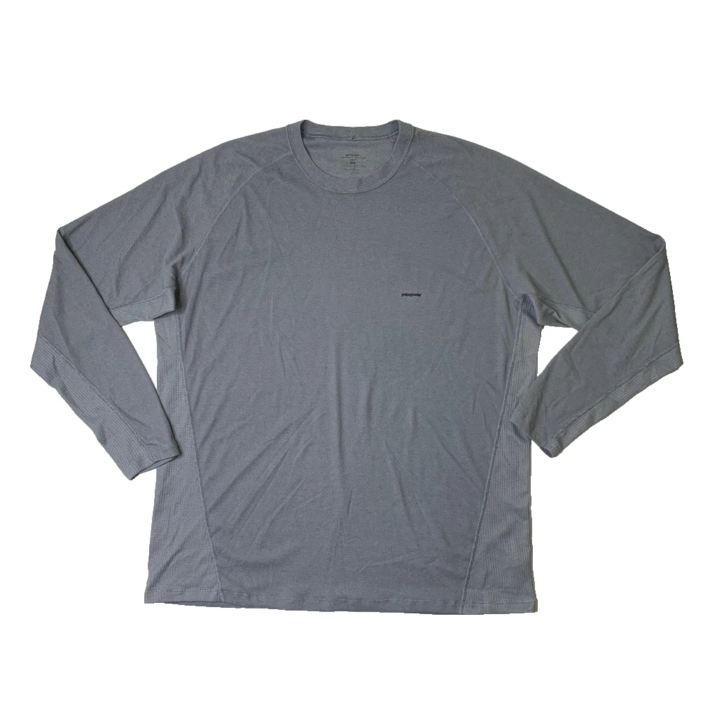 Vintage Patagonia Shirt Men 2XL Grey Capilene Performance Long Sleeve Baselayer
