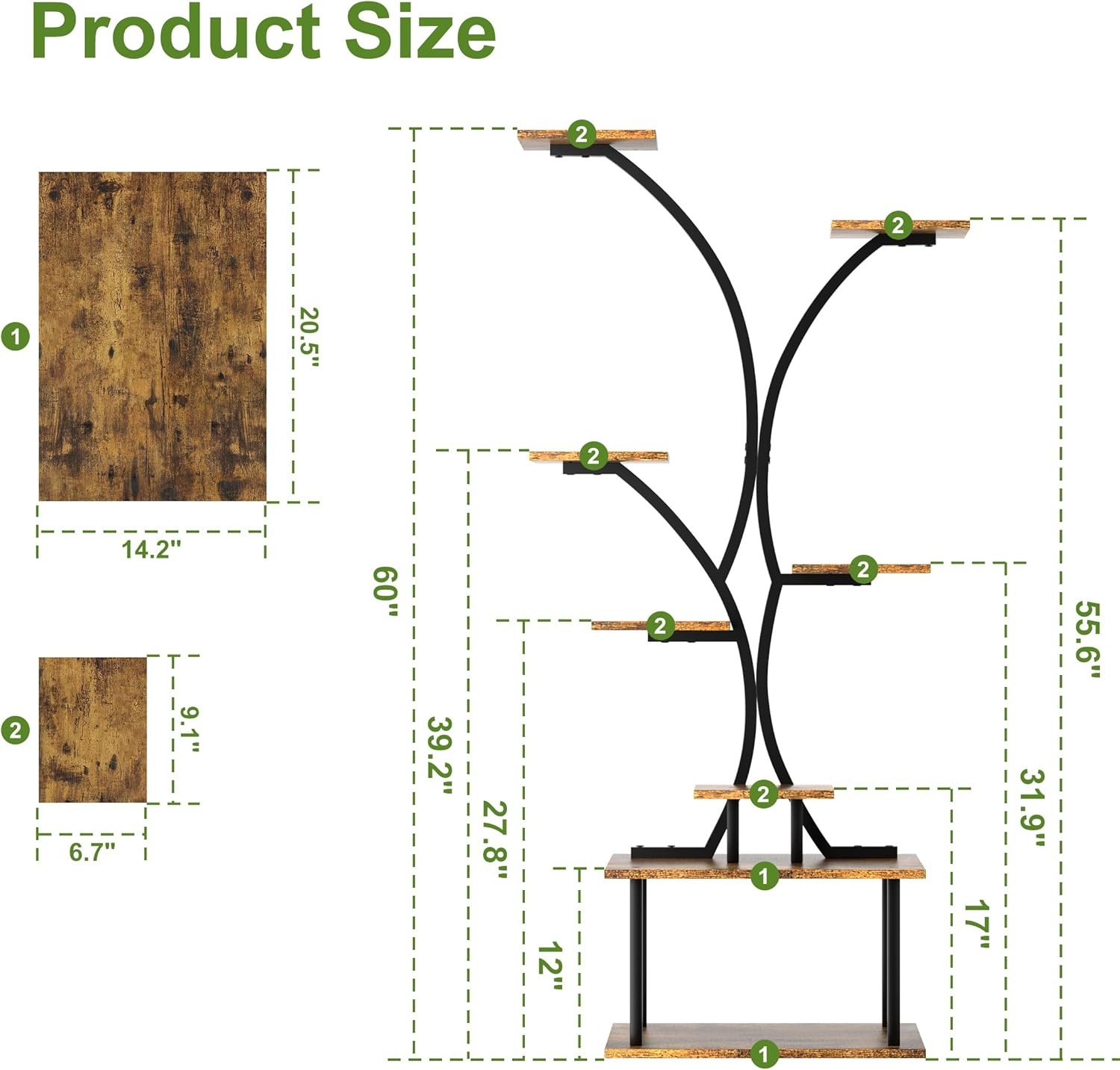 Plant Stand Indoor with Grow Lights, 8 Tier Tall Metal Plant Shelf for Multiple