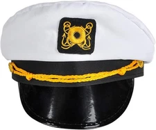 Rhode Island Novelty White Captain's Hat, One per Order 