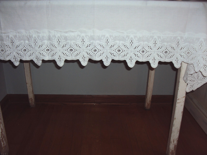 classic kitchen curtain 5 white panels eyelet lace edge
