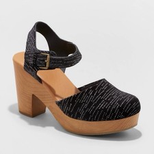 Women's Marcia Heeled Clog Heels - Universal Thread Jet Black 11