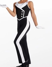 Weissman New York New York Pin Striped Flared Jumpsuit Dance Costume 15726 SC