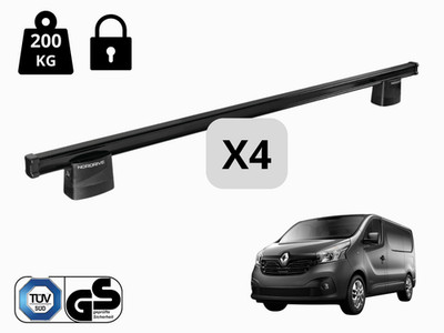4 PROFI DACHTRÄGER FÜR RENAULT TRAFIC 2014- TRAGKRAFT 200 KG STAHL