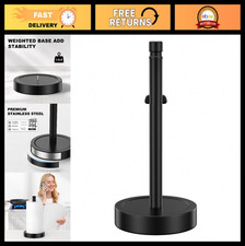 Stainless Steel Paper Towel Holder Stand - One-Handed Tear, Weighted Base, Non-S