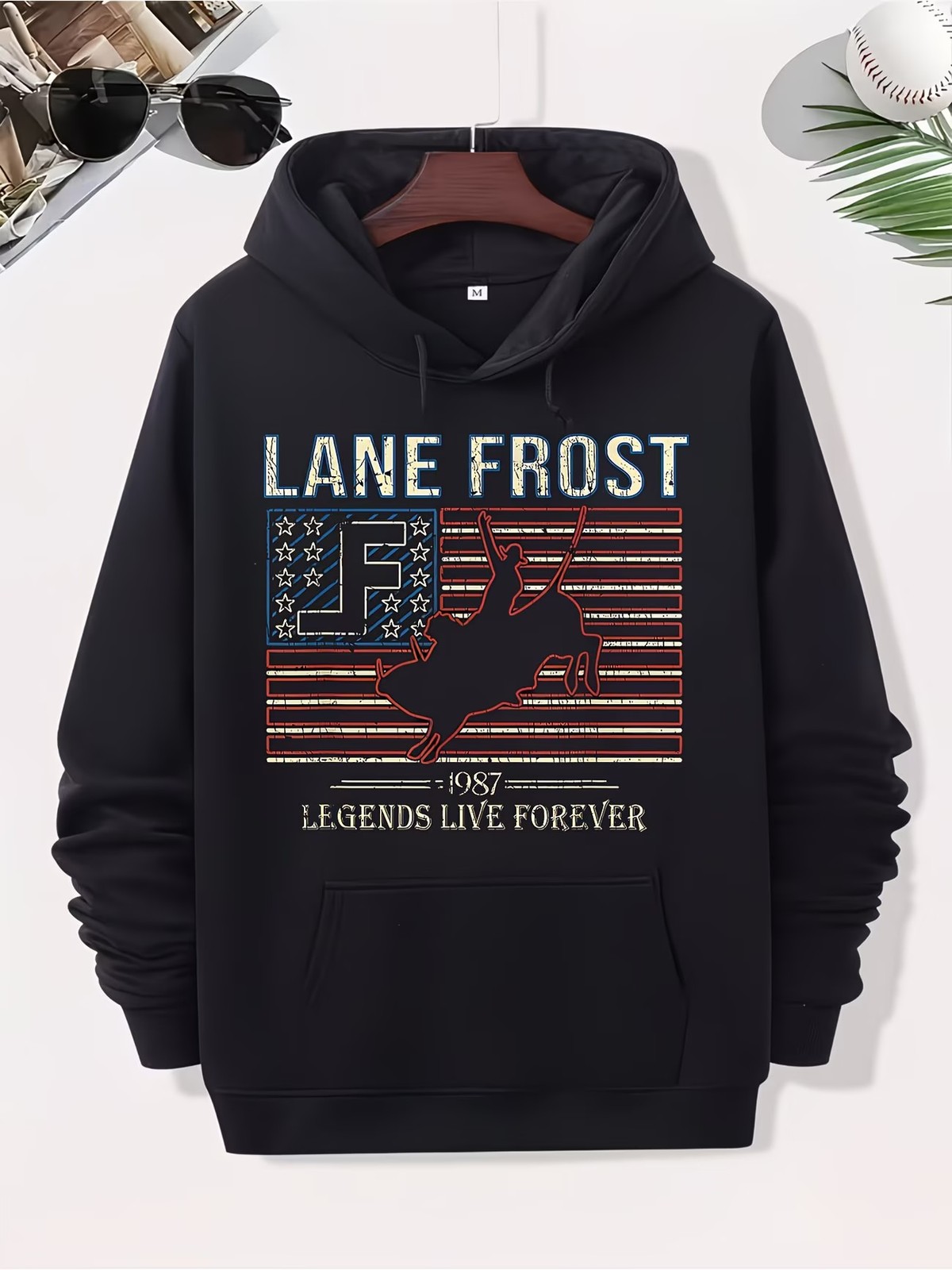 Lane Frost Rodeo Graphic Design Hoodie in a Casual Trendy Style