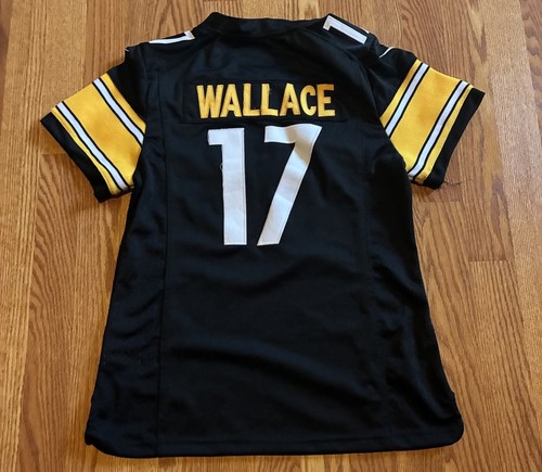 Pittsburgh Steelers Mike Wallace #17 On Field NFL Nike Black Jersey Large NFL - Picture 7 of 10