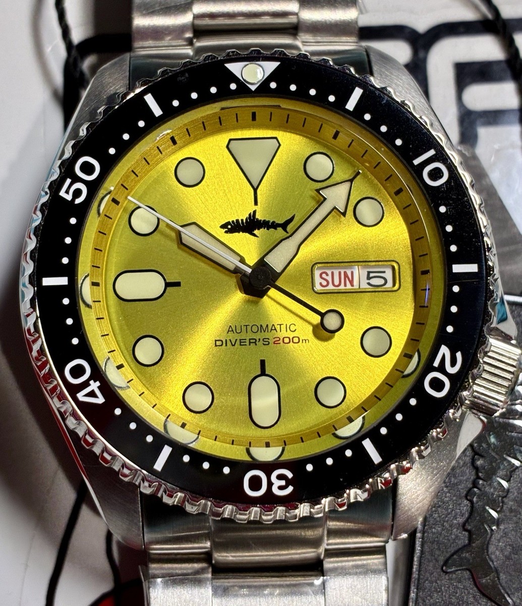 HEIMDALLR SUNBURST YELLOW DIVER SEIKO NH36A AUTO SAPPHIRE SUPER C3