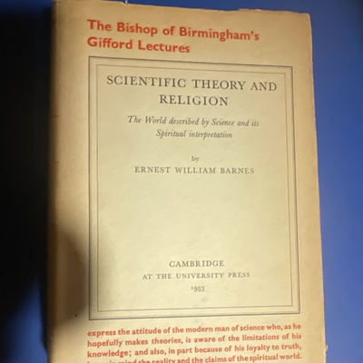 #ad Scientific Theory and Religion Hardcover Ernest William Barnes Cambridge 1933 DJ $5.00