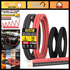 10FT Red 10FT Black 1/0 Gauge Battery Cable - OFC Welding Wire for Auto, Solar