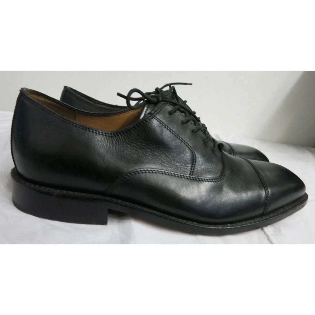 Bostonian Classics Men\'s Made In USA Leather Oxfords Formal Shoe Size 12 D/B BOSTONIAN FOOTSAVER Made in USA Brogue Cap Toe in Black Size  main image 2