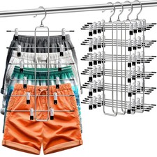 Closet-Organizers-and-Storage,6 Tier Pants-Hangers-Space-Saving with Clips