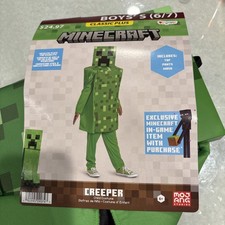 Minecraft Creeper Mono Niño Disfraz Talla 6/7 Videojuego Halloween