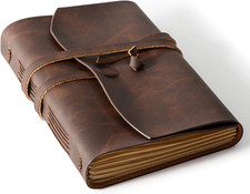Leather Journal Notebook - Genuine Leather Journals for Writing 260 Pages 5X7.1