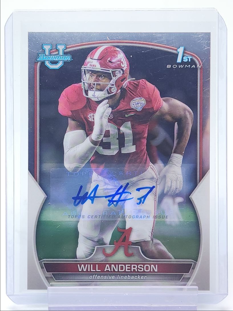 WILL ANDERSON 2022 BOWMAN CHROME UNIVERSITY 1ST AUTOGRAPH AUTO Q5839