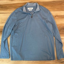 Mizzen Main 1/4 Zip Mens XL Trim Fit Performance Quarter Zip Pullover Blue USA