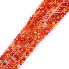 Gem-Inside Red Carnelian Gemstone Loose Beads Natural Genuine 3Mm Energy Stone P
