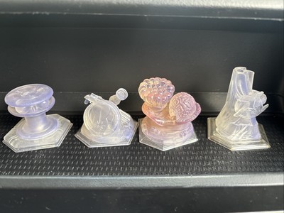 Disney Infinity Crystal Power Disc Lot (4)   Clear & Pink Hex Bases   Toy Box