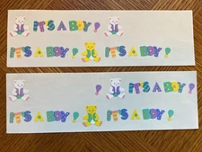 Vintage Mrs. Grossman's Stickers Its A Boy Baby 2 Double Sheets Used 1993, 1990s