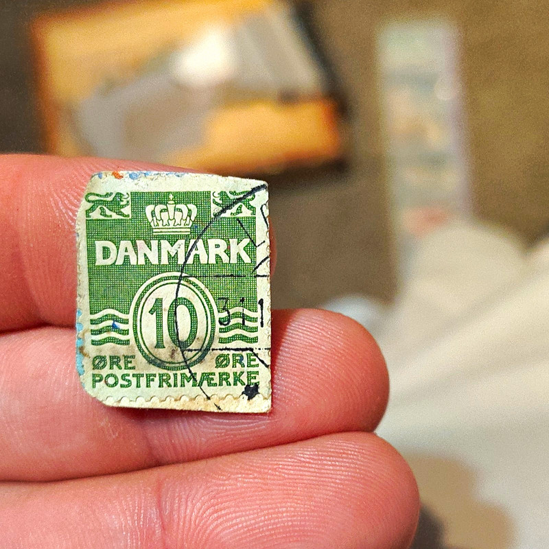 Denmark & Faroe Islands 10 Øre Green Crown Postage Stamp Used Handstamped