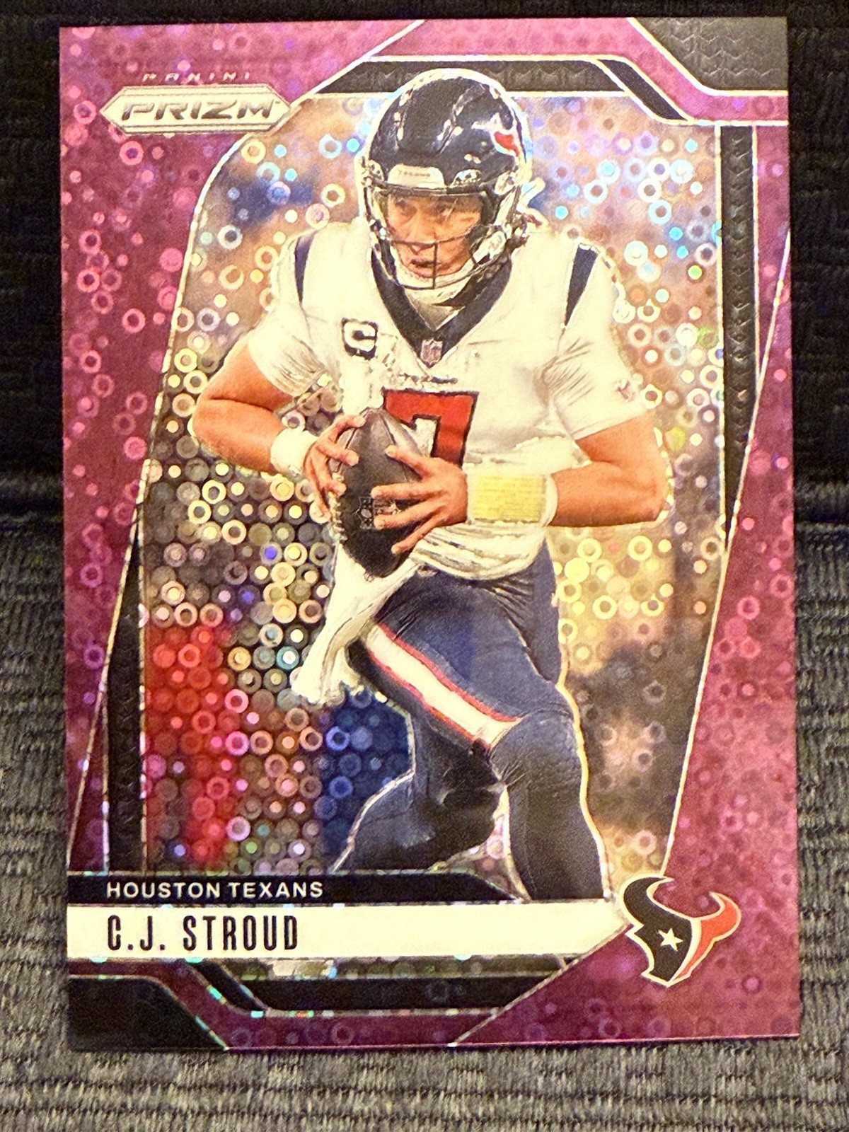 🔥2024 Panini Prizm No Huddle CJ STROUD Purple Disco /49 Texans OSU #111