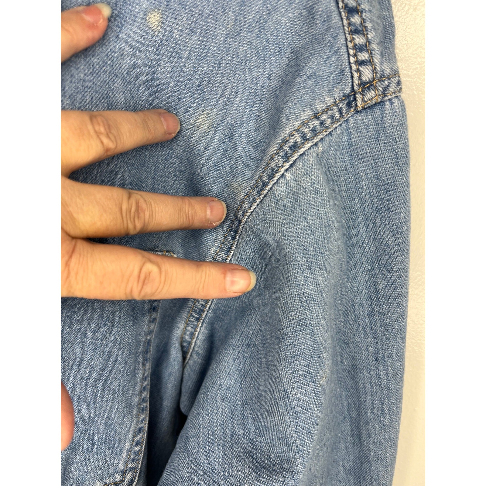 &Denim H&M Women's Jean Shirt/Jacket Shacket Light Blue ~ Size L thumbnail 4