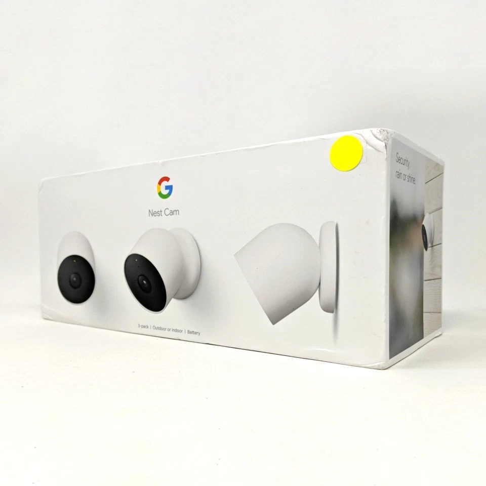 Grade A Google Nest Cam 3 Pack GA02077-US Indoor/Outdoor Security Cameras, White - Image 4 of 4