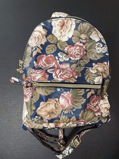 Mini Backpack Floral Pattern Blue Pink Green 10x8x5 B10