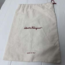 Salvatore Ferragamo Canvas Dust bag For gifting 15x 11.5 Beige With Drawstring