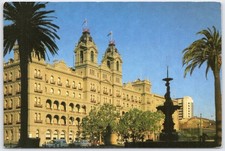 Vintage THE WINDSOR Hotel Melbourne Australia Postcard Fountain Palm Trees