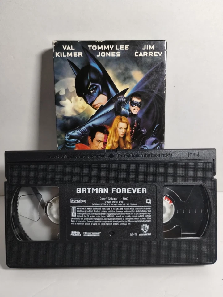 Batman Forever (VHS, 1995) Jim Carrey Val Kilmar Vintage VHS Classic Movie - Image 3 of 4