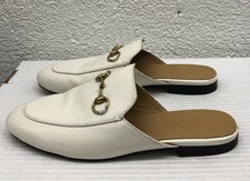 Gucci Princetown Loafer Mule Horsebit Jordaan Leather White 38 EU 8 US L288