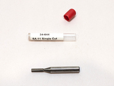 SA-11 CARBIDE BURR SINGLE CUT 1/8'' DIA X 1/2'' CUT  1/4 SHANK CYLINDRICAL HTC USA