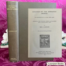 1894 Legends of the Monastic Orders by Mrs. Jameson, Antique Book